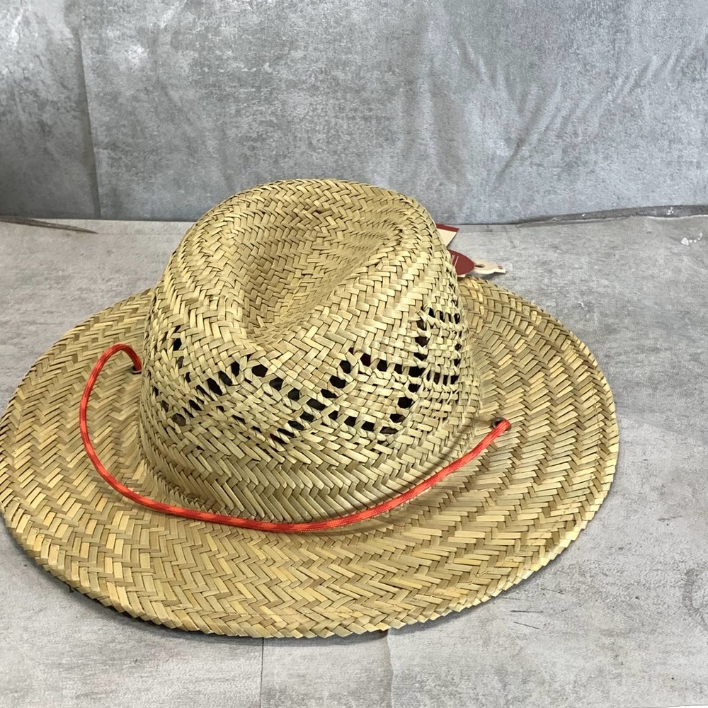 Levi's Men's Natural Open Weave Lifeguard 4.25" Straw Panama Hat SZ S/M